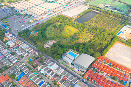 Aerial top view of trees in Lumpini park garden. Green eco area, a Background Photo by Tampatra