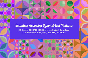 24 seamless geometry symmetrical, a Pattern Graphic by ARTOZEN DIGITAL