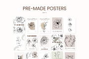 BOWS & FLOWERS line art & posters, a Decorative Illustration by Yuliia Lashevska (Thumbnail 10 of 12)