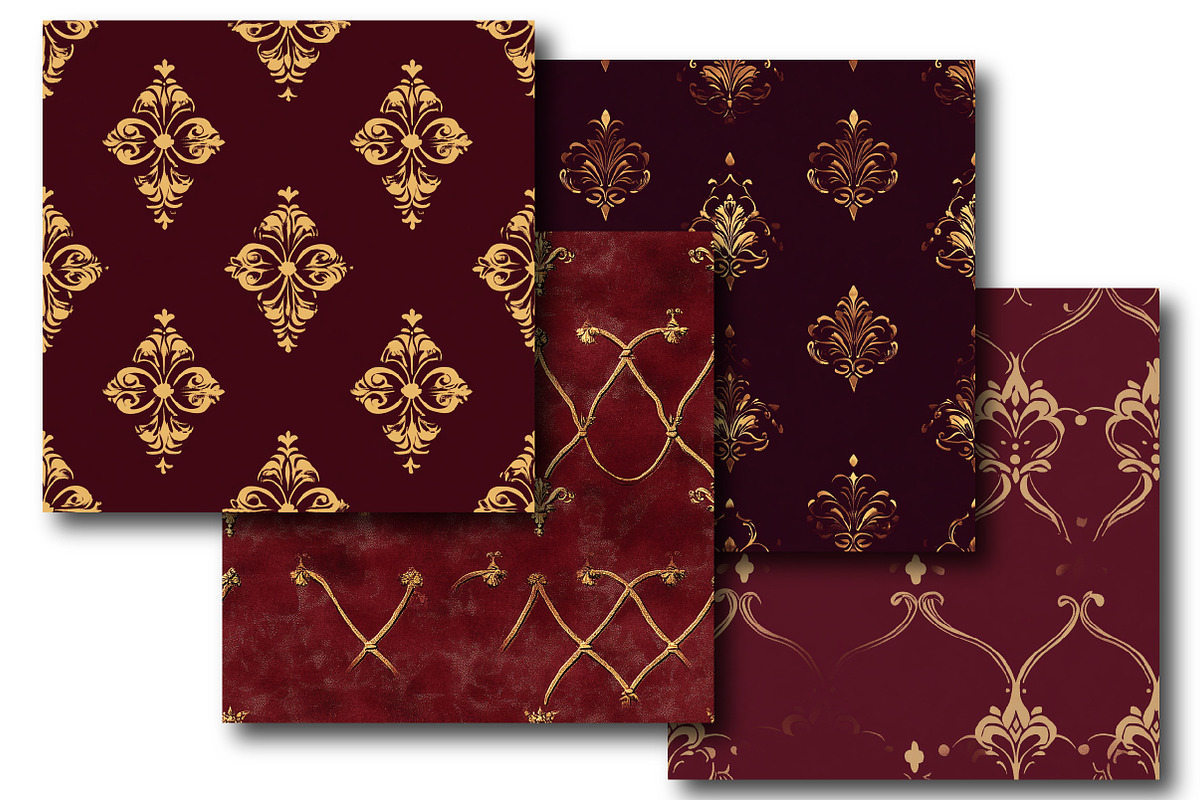 Luxury Maroon Digital Paper, an Illustration by DreamPrint404 (Photo 4 of 5)