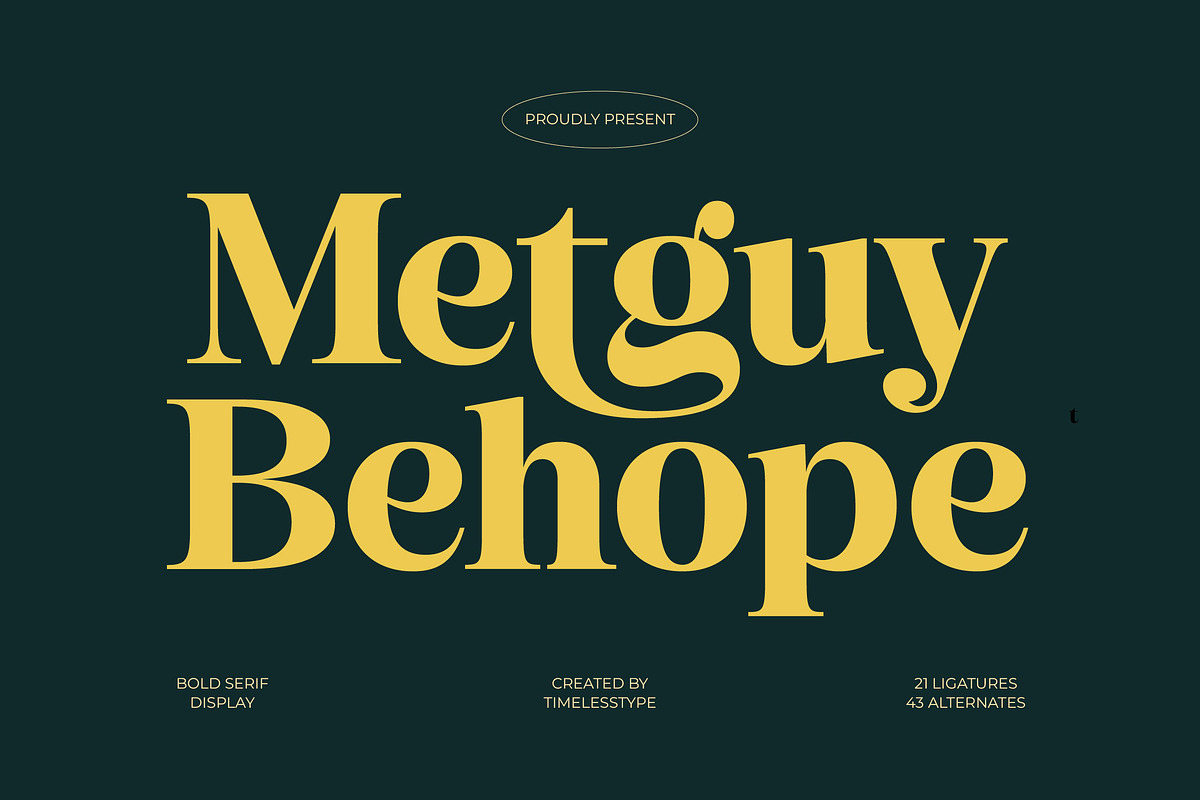 Metguy Behope Bold Serif Display, a Serif Font by timelesstype.co (Photo 1 of 20)