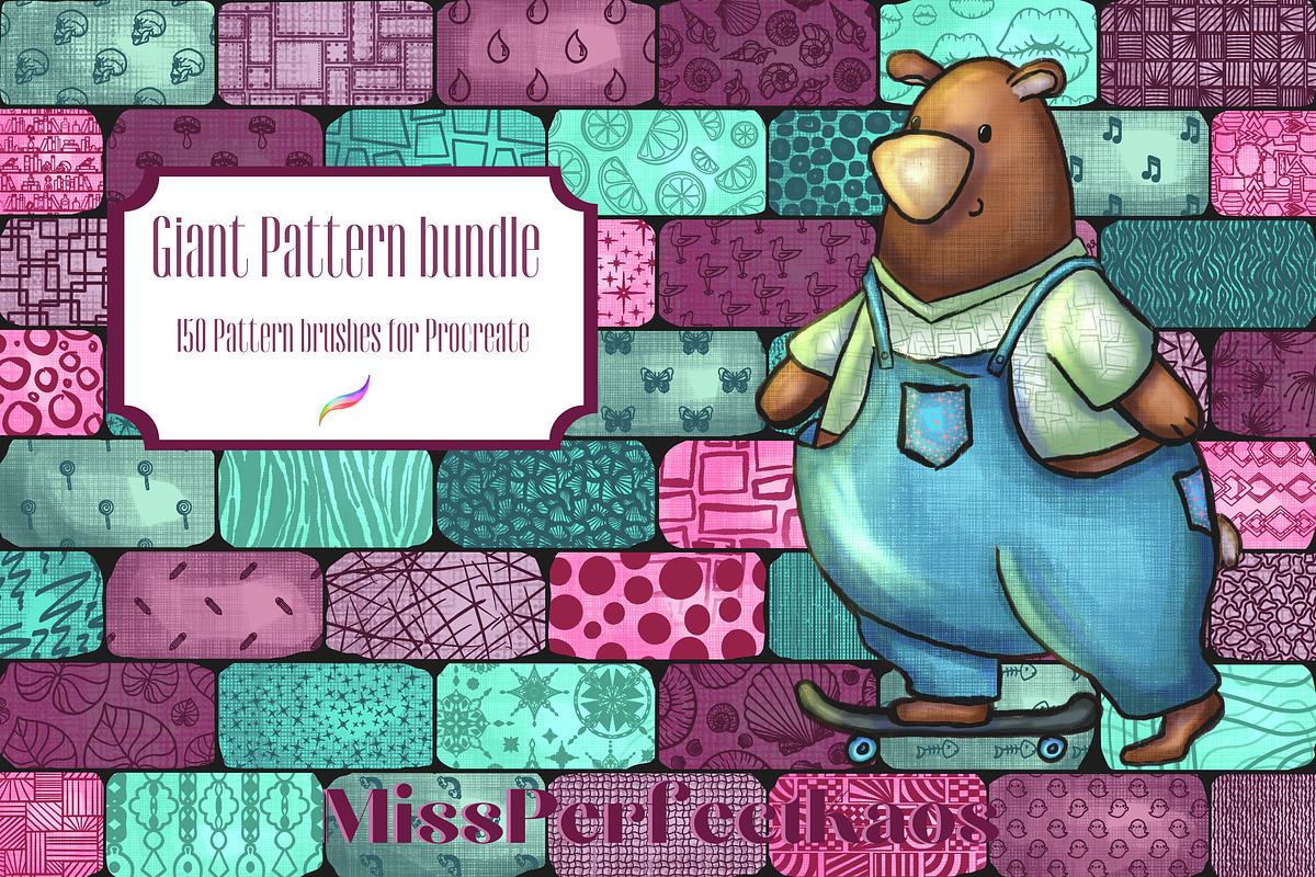 Pattern Bundle-Procreate Brushes, a Brush Add-On by MissPerfectKaos (Photo 8 of 9)