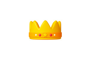 Golden crown 3d icon. Realistic, an Illustration by Valerie Bodnar