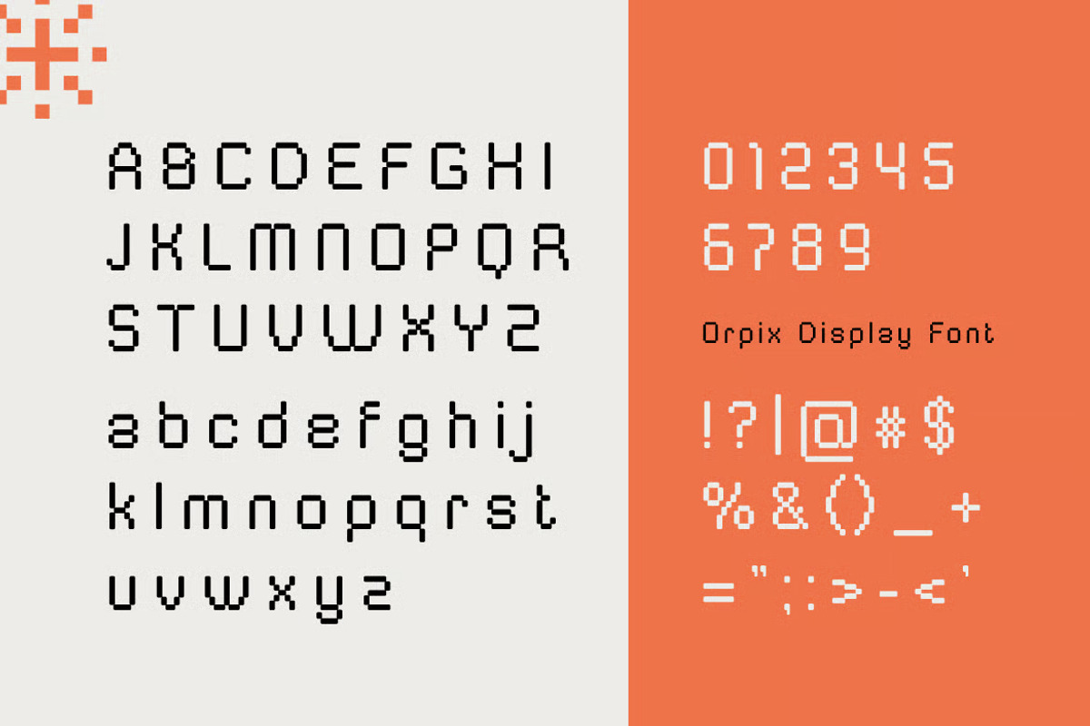 Orpix – Modern Pixel Display Font, a Sans Serif Font by Brand Earth (Photo 2 of 7)