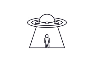 Ufo Line Icon Concept. Ufo Vector