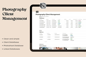 Notion Template For Photographers