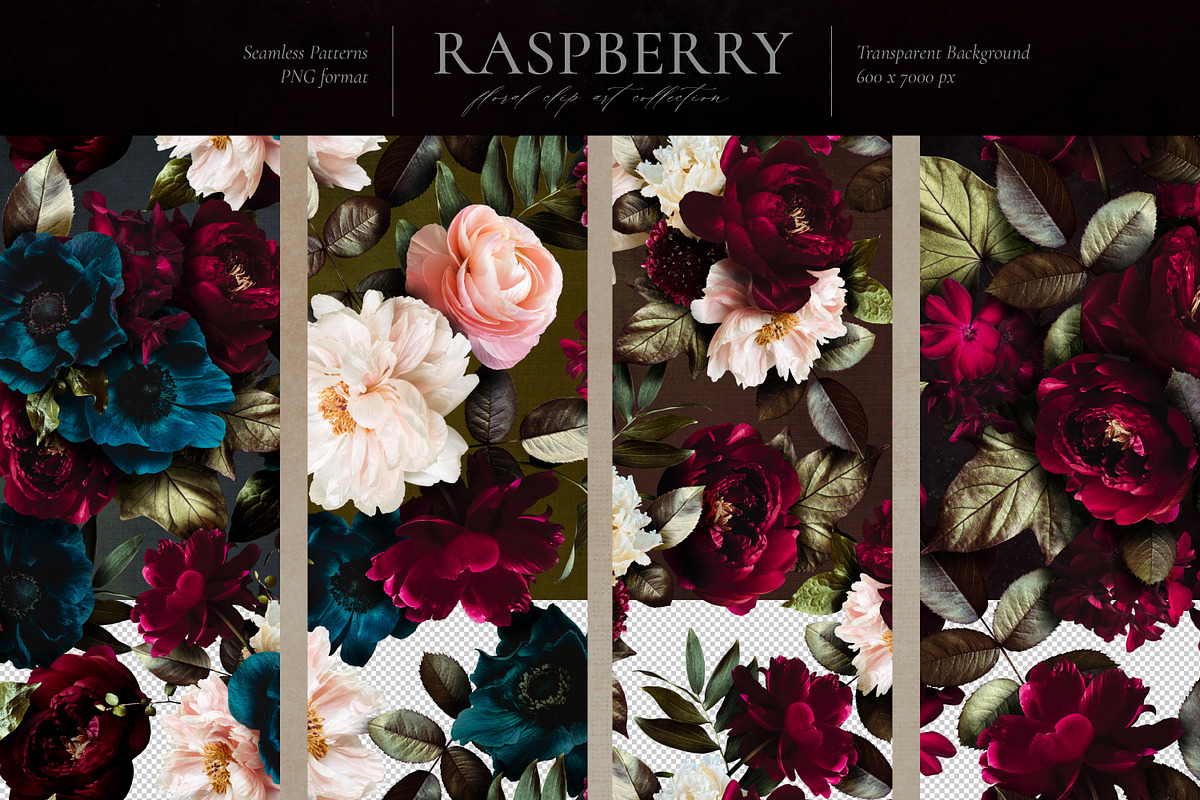 Raspberry Floral Clip Art Collection, an Object Graphic by Eclectic Anthology (Photo 5 of 12)