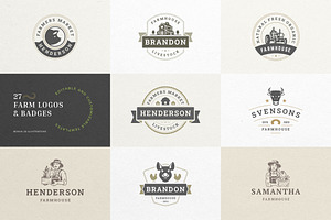 Farm Logos & Badges Vintage Style