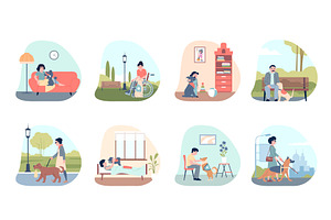 Assistance dogs. Guide dog, support, an Animal Illustration by LadadikArt