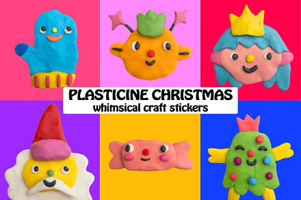 PLASTISINE CHRISTMAS-90s 3D STICKER