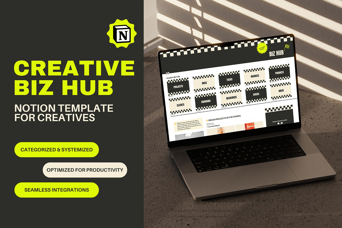Creative Biz Hub Notion Template, a Templates & Theme by Knotably Creative House (Photo 1 of 6)