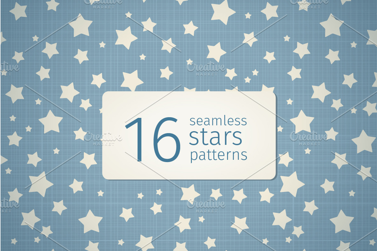 16 seamless stars patterns, a Pattern Graphic by Olga Proz (Photo 1 of 2)