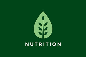 Drop Water With Plant Nutrition Logo