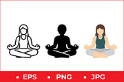 Yoga Meditation Icons, a Solid Icon by Artonix (Thumbnail 1 of 2)