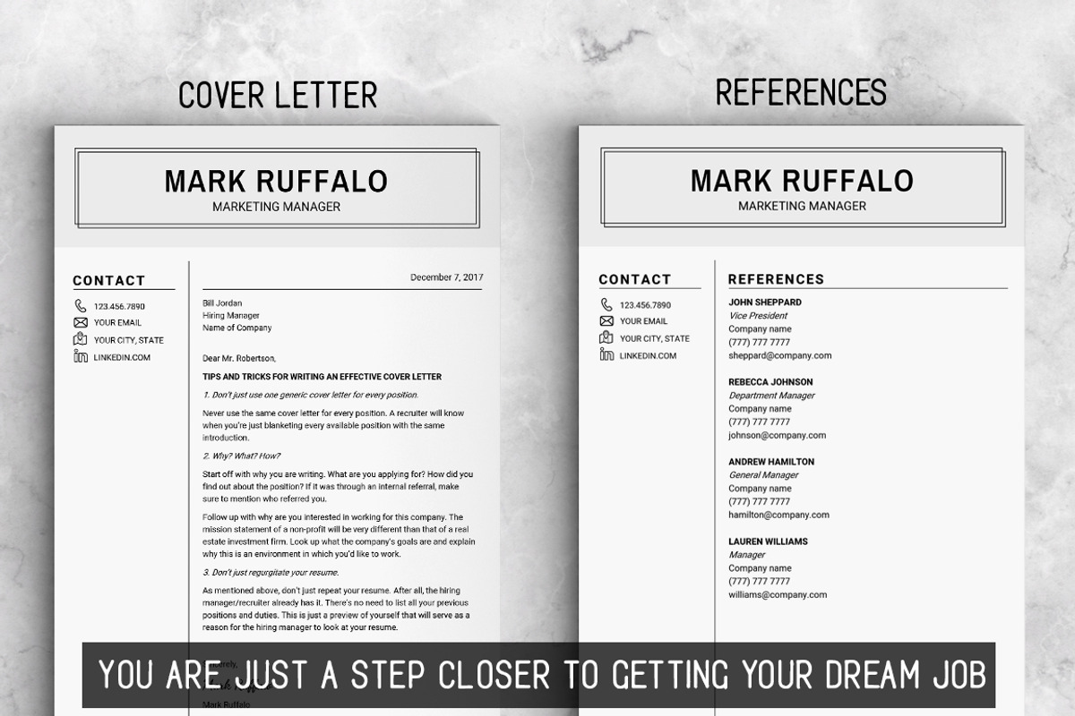 Minimalist RESUME Template CV, a Resume Template by LevelUpResume (Photo 5 of 5)