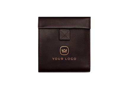 Brown Leather Wallet Logo Mockup