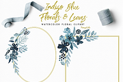 Indigo Blue Florals and Leaves, an Illustration by Momo Studio (Thumbnail 5 of 8)