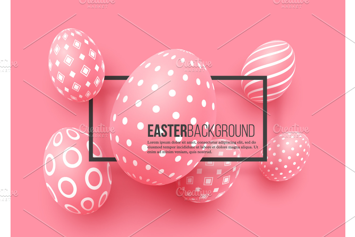 Abstract Easter pink background., a Poster Template by Liudmyla Matviiets