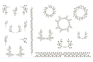 Hand-drawn Branches Set2