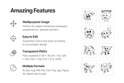 Cute Brain Icons, a Solid Icon by Prosymbols (Thumbnail 2 of 6)