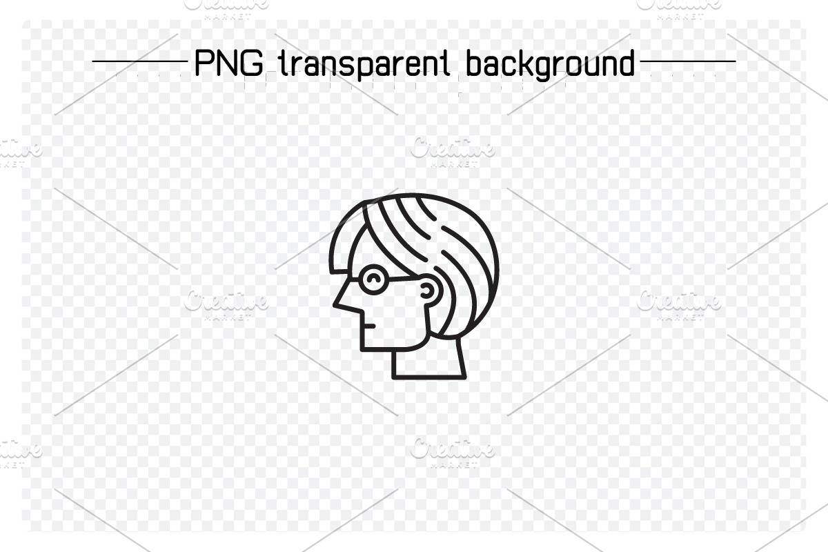 Human Head Avatars Set, an Outline Icon by Designfour (Photo 5 of 7)