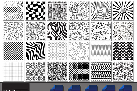 Black and White Seamless Pattern Set, a Graphic by AtacanDigital