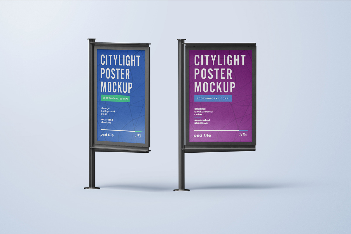 Citylight Poster Mockup Set, a Print Template by mockupatelier (Photo 7 of 12)