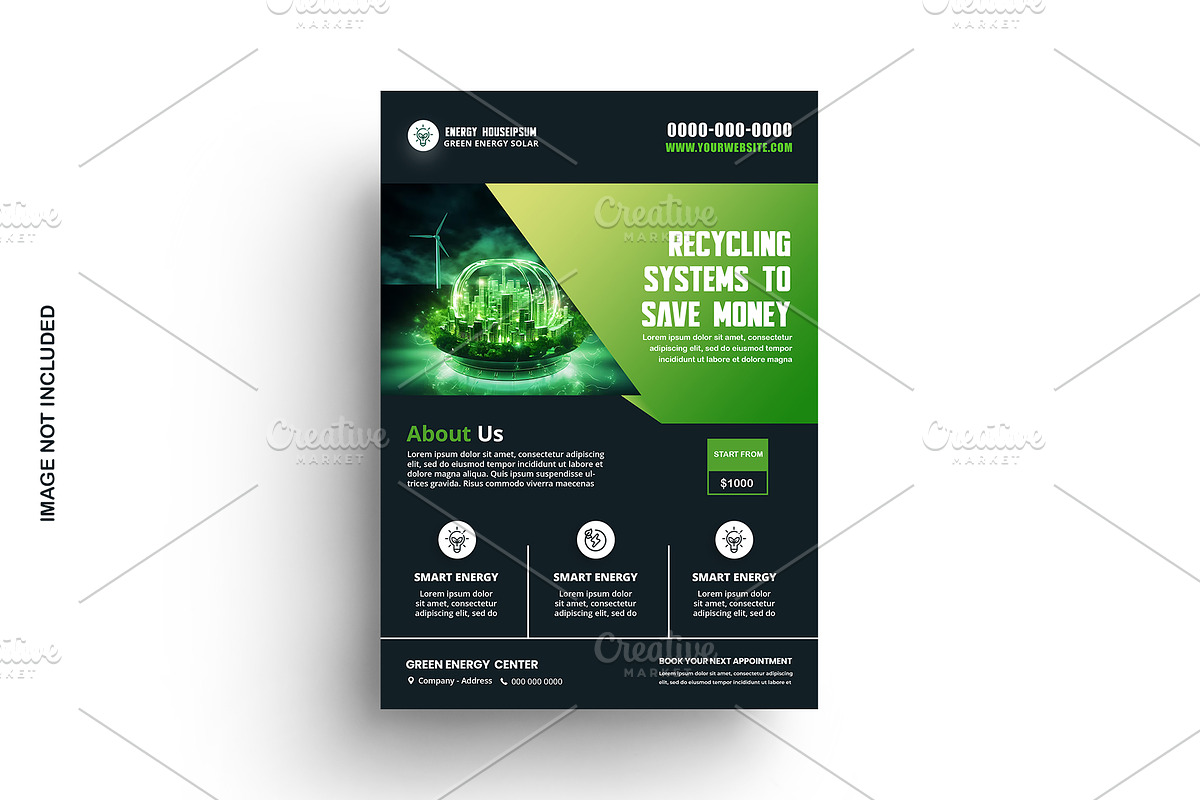 Green Energy Company Flyer Template, a Flyer Template by graphics city