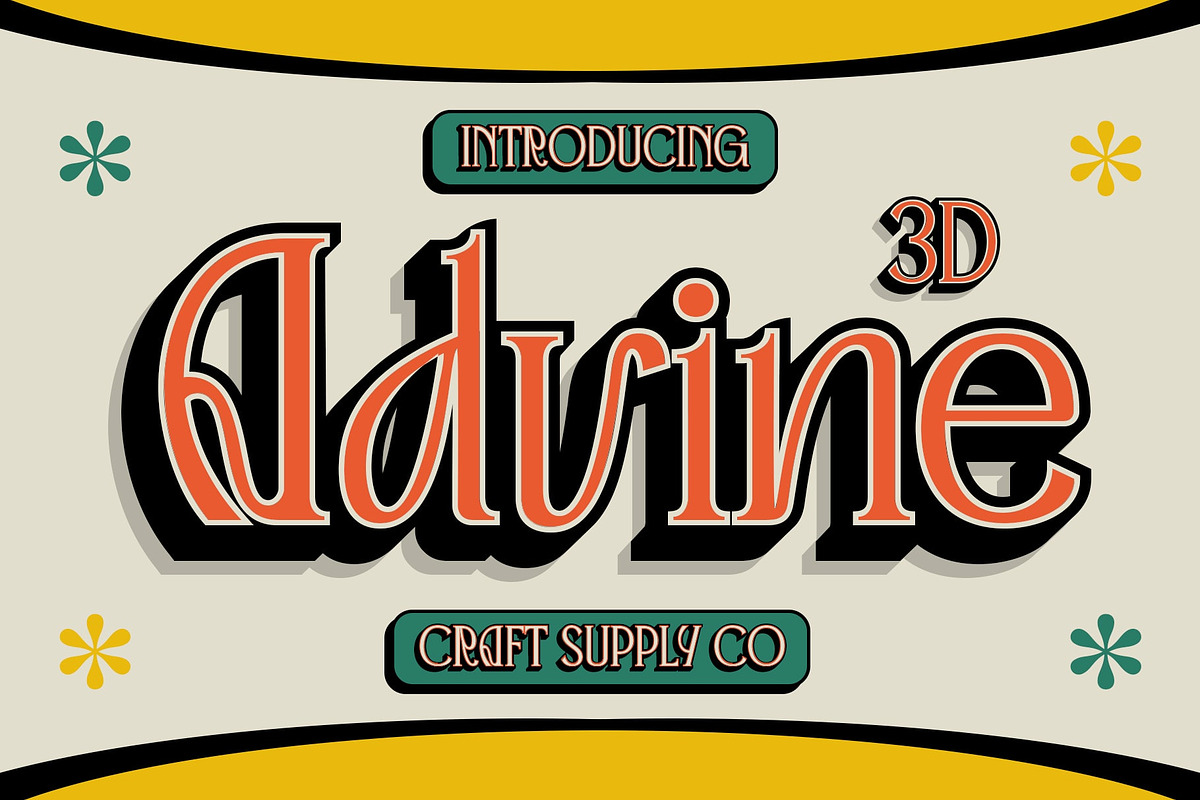 Advine 3D, a Serif Font by Craft Supply Co. (Photo 1 of 8)
