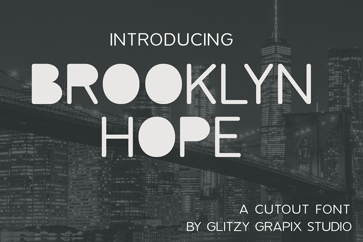 Brooklyn Hope Cutout Font, a Font by GlitzyGrapix (Photo 1 of 8)