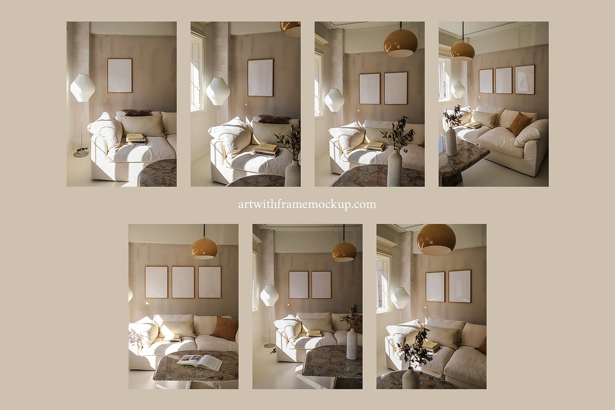 Living Room Frame Mockup, a Product Mockup by ArtwithFrame (Photo 8 of 9)
