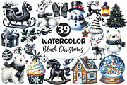 Black and White Christmas Clipart, an Illustration by Dream Creation (Thumbnail 1 of 7)