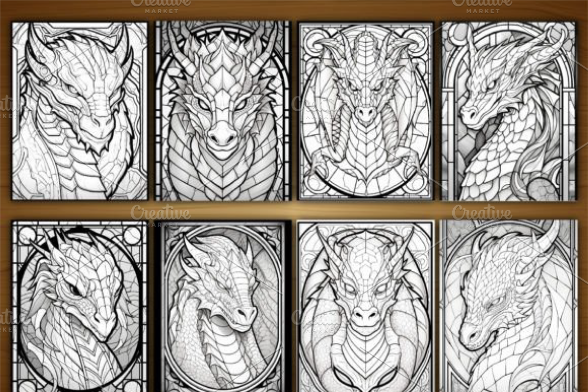 200+ Stained Glass Dragon Book, an Animal Illustration by Ink Gallery (Photo 4 of 5)