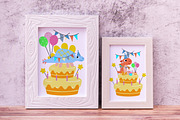 Happy Birthday Dinosaur party cake, an Animal Illustration by Noey smiley (Thumbnail 9 of 9)