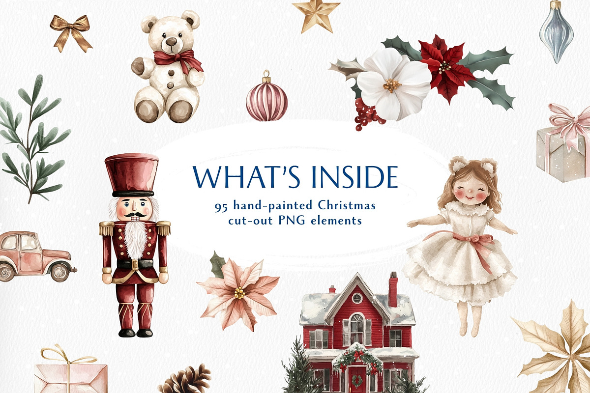 Watercolor Christmas Collage Pack, an Object Graphic by Design Alchemy Studio (Photo 2 of 11)