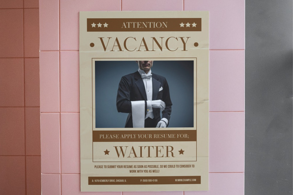 Brown Vintage Job Vacancy Flyer, a Flyer Template by Bizz_District_Studio (Photo 2 of 4)
