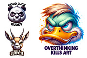 Sarcastic Grumpy Animals Clipart PNG, an Animal Illustration by Creative Arslan (Thumbnail 4 of 9)