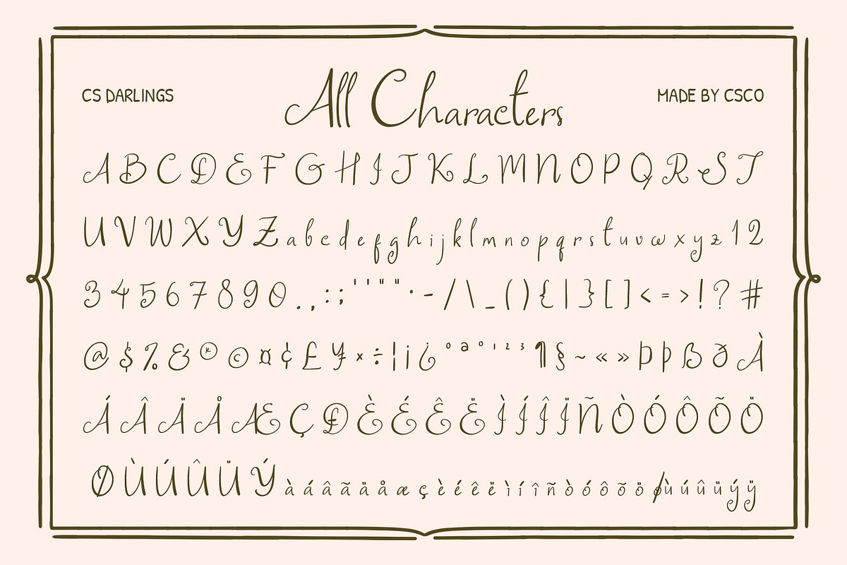 CS Darlings–Handwritten Script Font, a Handwritten Font by Craft Supply Co. (Photo 8 of 8)