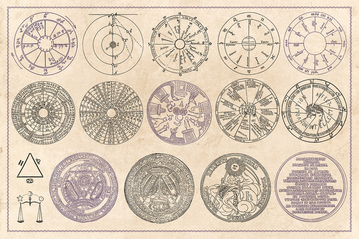 190 Vintage Astrology & Alchemy, an Illustration by Brigantine Designs (Photo 9 of 10)