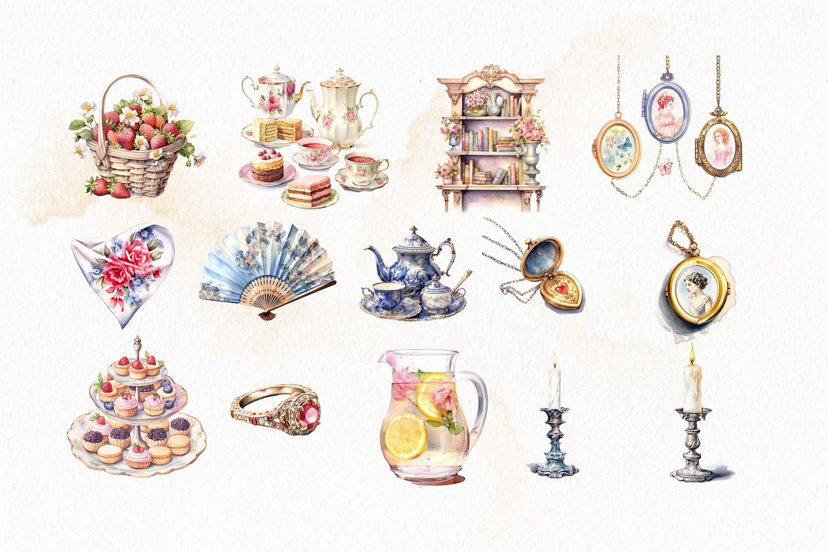 Jane Austen - Watercolor Clipart, an Object Illustration by The Handmade Muse (Photo 4 of 6)