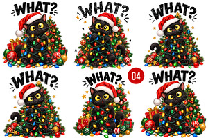 Funny Black Cat Christmas PNG, a Work Illustration by SinaCreation