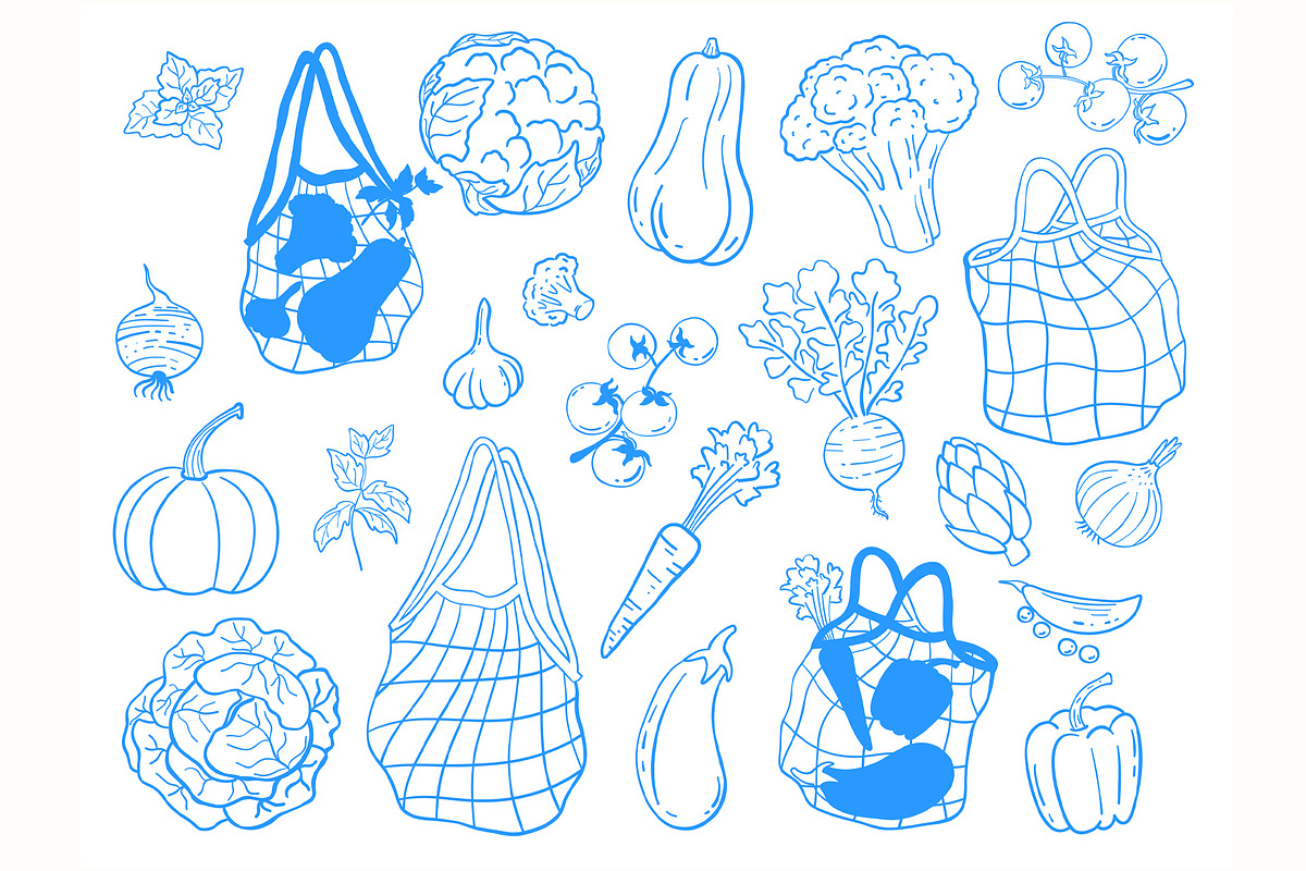 Vegetables Line art, a Food Illustration by Carpet Tapete Pretzel (Photo 2 of 8)