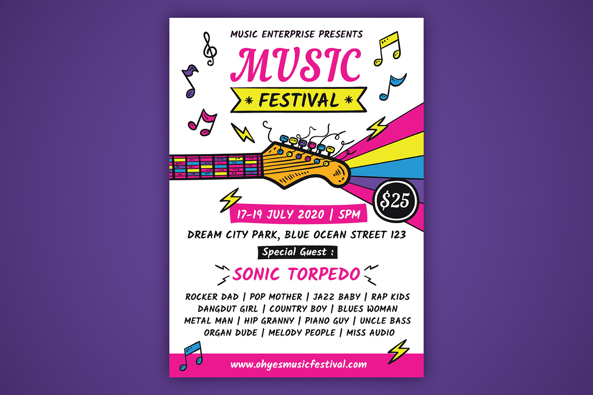 Music Festival Flyer, a Flyer Template by serapika (Photo 1 of 3)