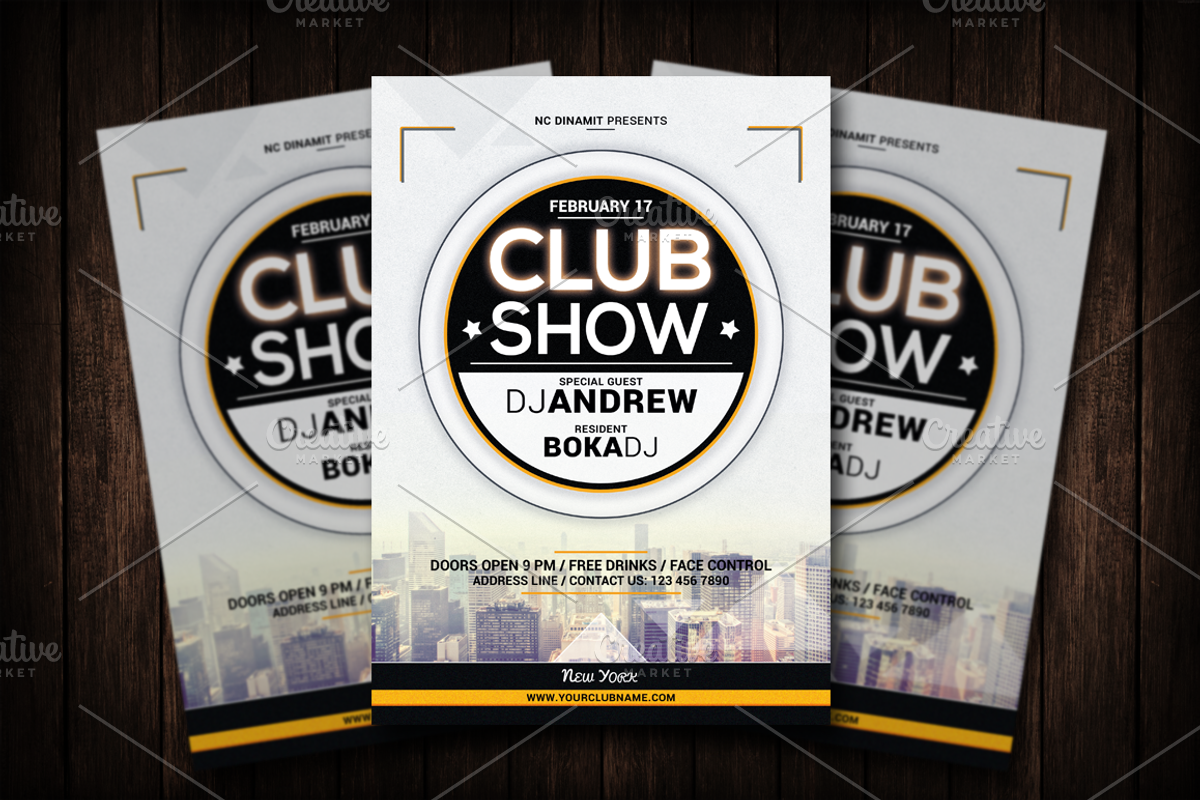 Club Show Flyer Template, a Flyer Template by Malaxay (Photo 1 of 3)