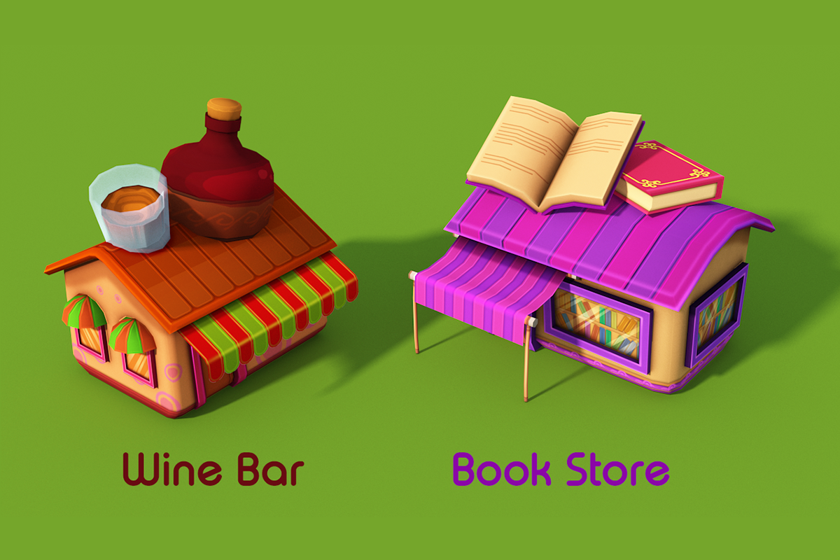 3D Cartoon Shop City, an Environmental 3D Model by Souchenki (Photo 11 of 21)