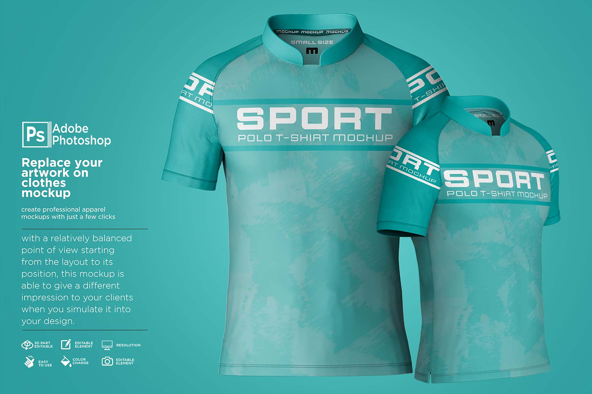 Sport Jersey Raglan Short Mockup, a Shirt Mockup by Nanggroe Scripting (Photo 2 of 9)