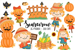 Scarecrow Clipart - Autumn Season