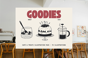 GOODIES: 70 Food & Coffee Pack, a Food Illustration by Veyla