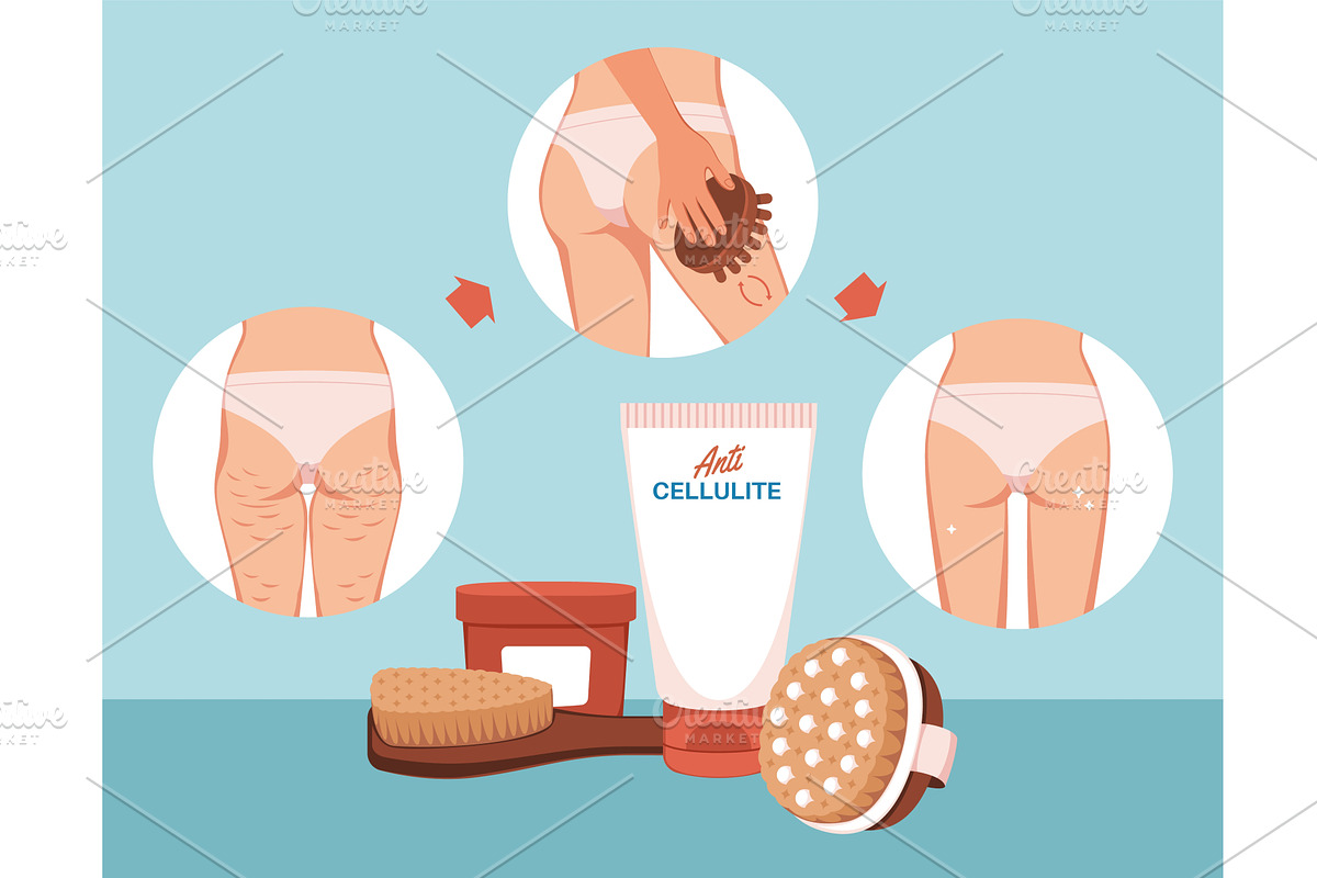 Anti cellulite hip massage. Thighs, an Object Illustration by YummyBuum