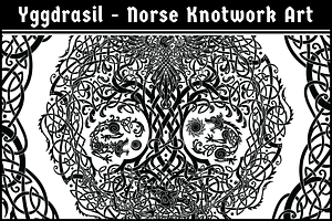 Viking Yggdrasil Knotwork Vector Art
